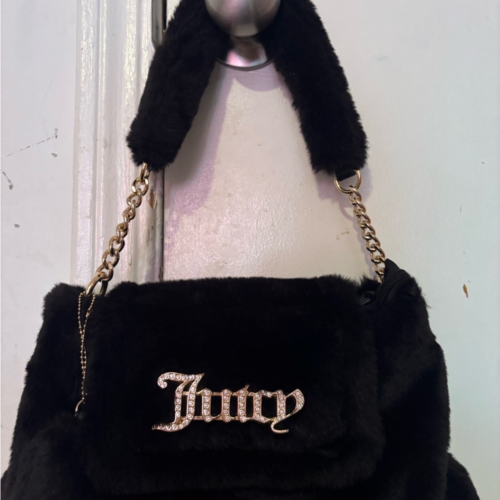 Juicy Couture Black Faux Fur Bag
